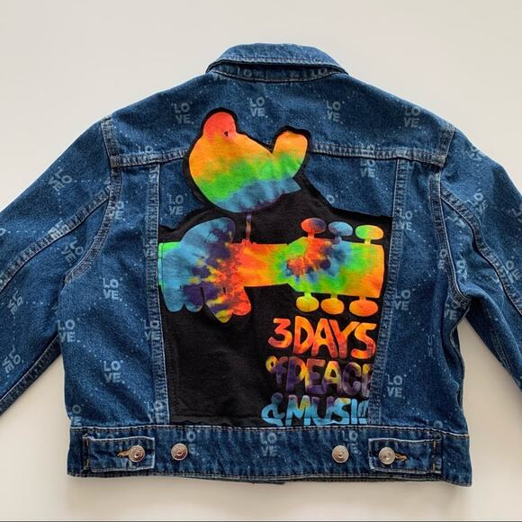 Via Penny Lane Reworked Apparel | Woodstock Music Festival Graphic Denim Jacket - Picture 8 of 9